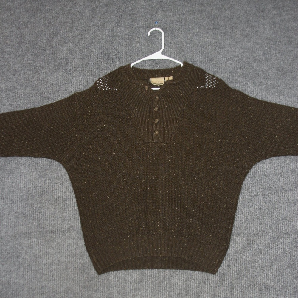 Northeast Outfitters Henley Sweater Mens M Brown Excellent Chunky‎ Knit Pullover